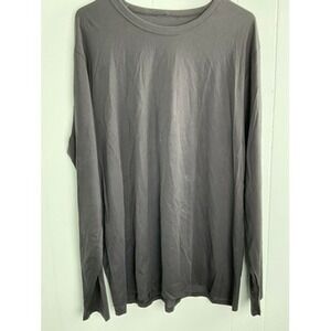 Lululemon Mens Long Sleeve Crew Neck Athletic Tee Shirt Dark Gray Charcoal XL